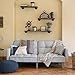 Best Choice Products Linen Upholstered Tufted Convertible Splitback Sleeper Futon w/Pillows, Light Gray