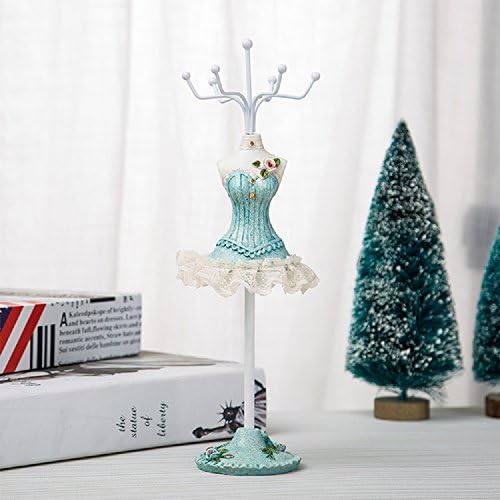 ALLYAK Jewelry Organizer Hanging Earring Necklace Display Mannequins Dress Lady Figure Stand Holder (blue3)