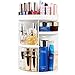 360 Degree Rotation Makeup Tower Organizer, Lazy Susan Cosmetics Storage Shelf Round Makeup Carousel Rotating Display Rack, Great for Countertop Bathroom counter, White