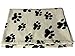 bogo Brands Large Fleece Pet Blanket with Paw Print Pattern Fabric - 60 x 39 Dog and Cat Throw (Tan & Black)