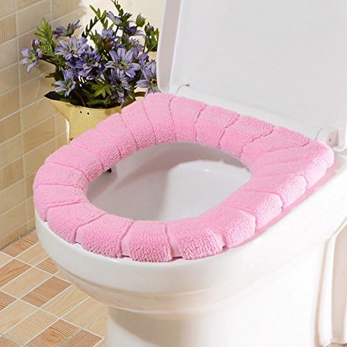 light pink Warmer and Comfortable Toilet Seat Cover for Bathroom Products Pedestal Pan Cushion Pads