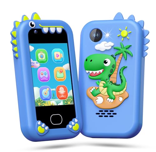 Lapare Kids Phone for Boys, Touchscreen Toy Phone with Dual Camera, Music & Games, Pretend Learning Toy Phone for Toddler with 32GB SD Card
