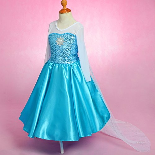 Dressy Daisy Girls' Princess Elsa Costume Fancy Party Dresses w/ Train Size 3T