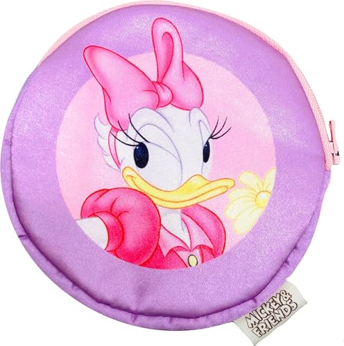 MORIPiLO デイジーダック ティッシュケース ディズニー グッズ 小物入れ ぬいぐるみ ポーチ 小さめ 可愛い 13x13cm (レトロ調 パープル) Disney キャラクター まくらのモリシタ