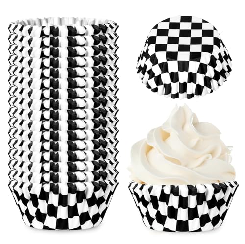Whaline Checkered Cupcake Liner White Black Baking