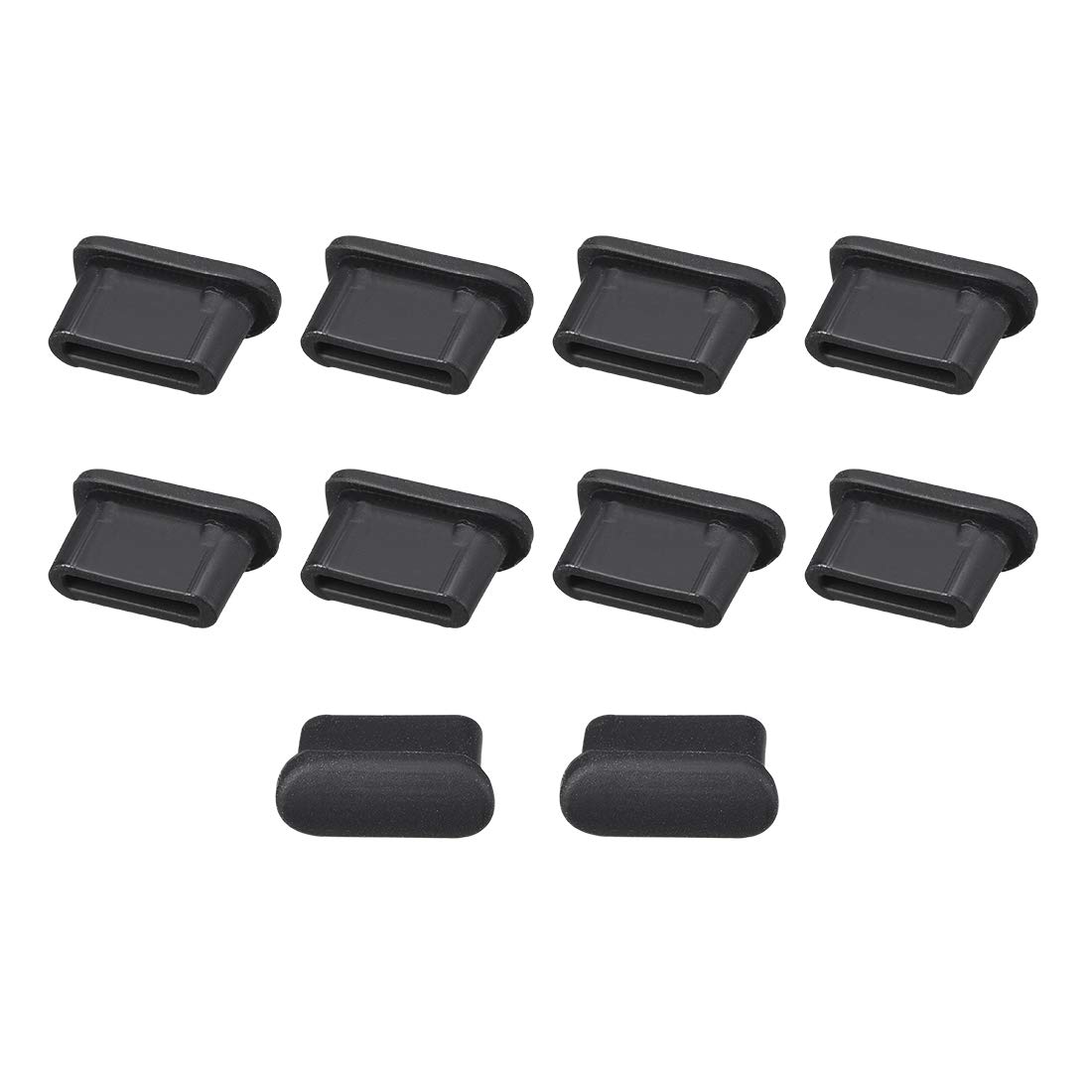 sourcing map 10pcs Type C Silicone Protectors Cap Port Cover Anti Dust Black