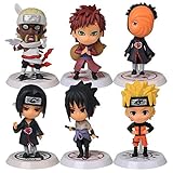 OIVA Set of 6 Pieces Mini Naruto PVC Figure Collectible Model with Stands