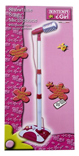 The original Toy Company Showtime Stage Table Microphone With MP3 Connection PINK Flashing Lights by Bontempi