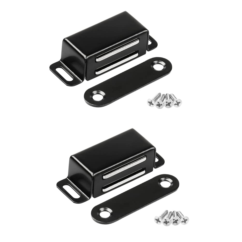 Onarway Magnetic Door Catch 6KG Pull Strong Magnet Cabinet Latches Magnetic Hardware Stainless Steel Chrome Door Closer for Bathroom Kitchen Sliding Door Window Cupboard Black — image 1