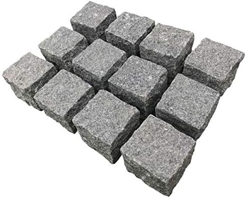 ピンコロ石 御影石 グレー 一丁掛 1丁掛 ピンコロ 石 グレー御影石 石材 約90 90 90mm 一丁 キューブ 12個セット