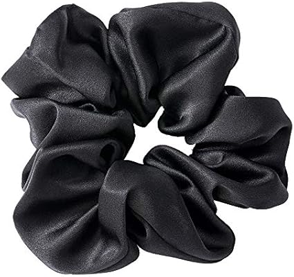 Soft Muberry Silk Scrunchies Black Hair Scrunchy Bobbles Elastic