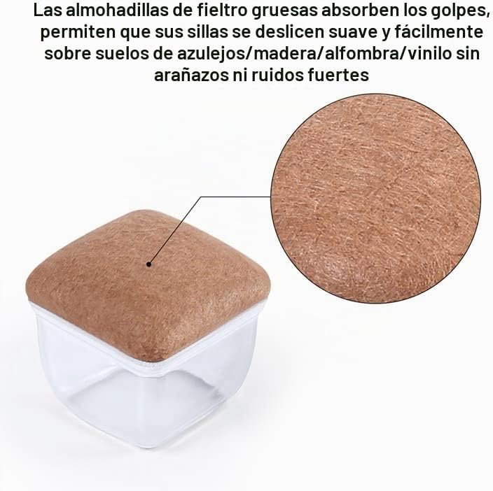 Protectores de Suelo para Patas de Silla 28-37mm, 16 Tapas de Silicona pequeñas para Patas de Silla con Fieltro, Fundas de protección para Patas de Silla de Silicona, Protectores para Patas de Silla