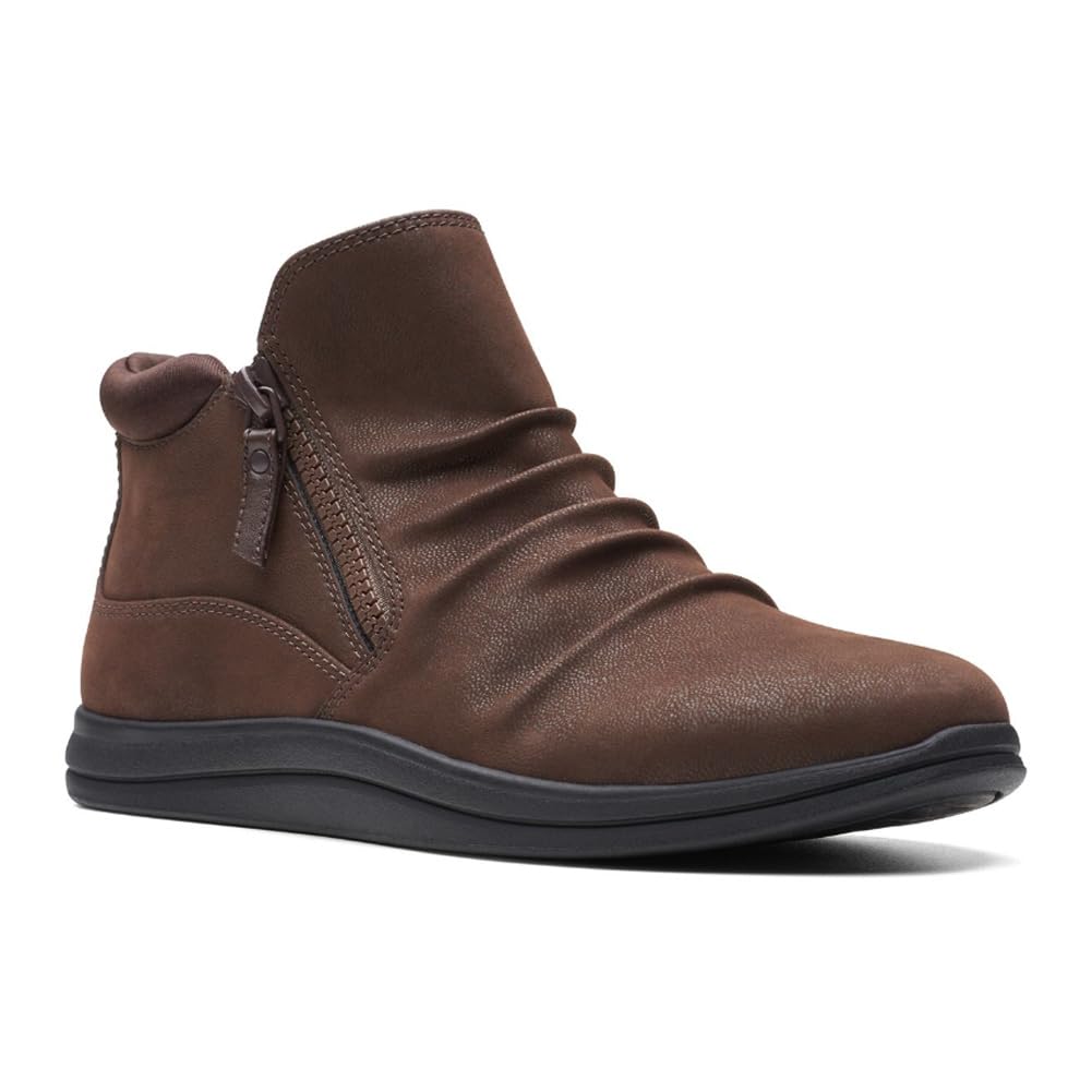 Clarks Women’s Breeze Range Ankle Boot, Dark Brown Synthetic, 9 Medium US