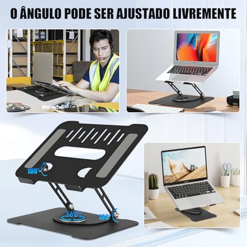 Suporte para Notebook, Suporte Ergonomico para Notebook, Suporte Articulado para Laptop, Suporte para Laptop com Ajuste de Altura e Inclinação