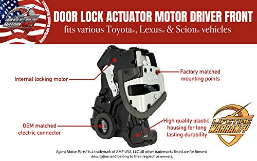 Door Lock Actuator - Latch Motor Assembly Front Left Driver Side | Fits Toyota 4Runner, Camry, Tundra, Lexus ES350, GS350, LS460, RX450h, Scion tC, xB, xD - Replaces 69040-0C050, 69040-06180, 931-401 - Thumbnail 2
