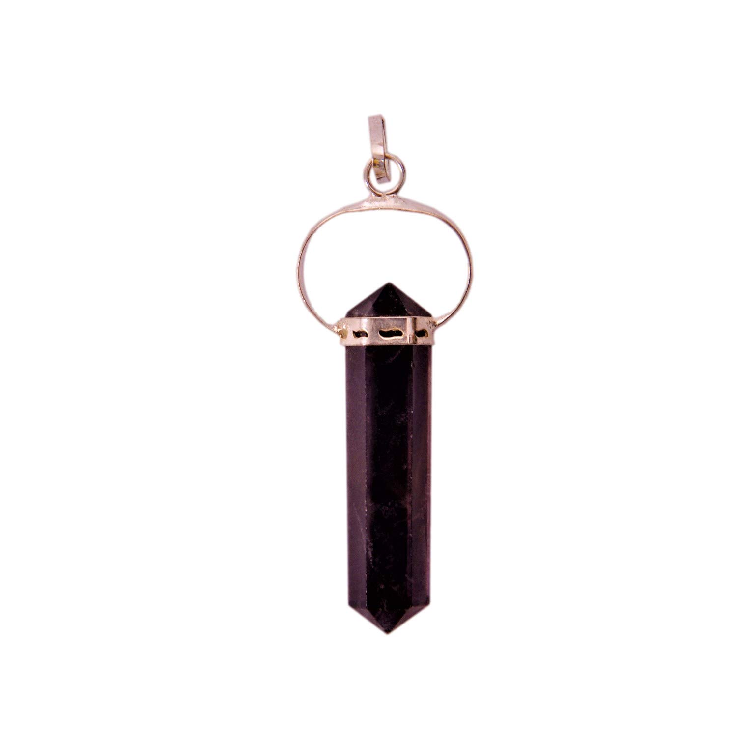 Purpledip Fluorite 2-Point Gemstone Wired Pointed Pendant (11351)