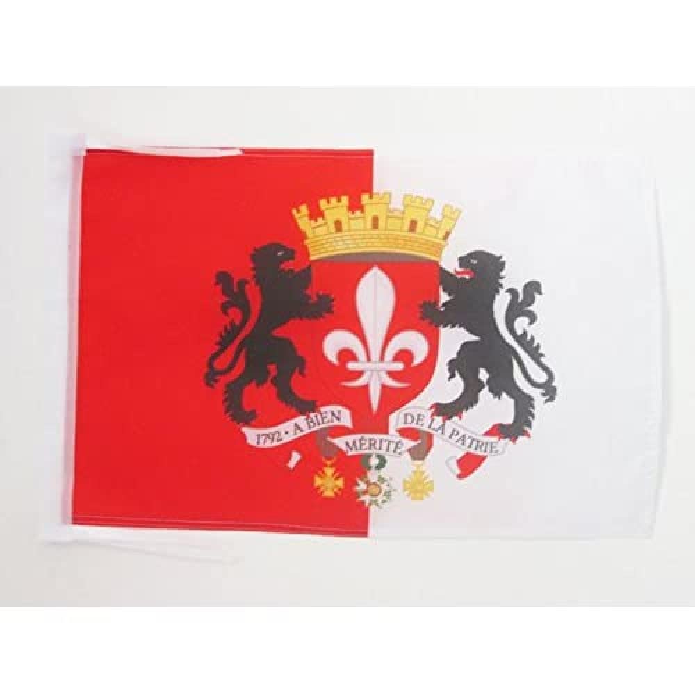 AZ FLAG - Lille Coat of Arms Flag - 18'' x 12'' - 100% Polyester France - City of Lille Small Banner with Two Cords - Fade Resistant - Vivid Colors - 18x12 in - 45x30 Cm — image 1
