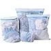 FRMARCH Heavy Duty Mesh Laundry Bag- Set of 7 Washing Bag with Zipper for Intimates Garment Delicate Bra Lingerie Underwear-Blue