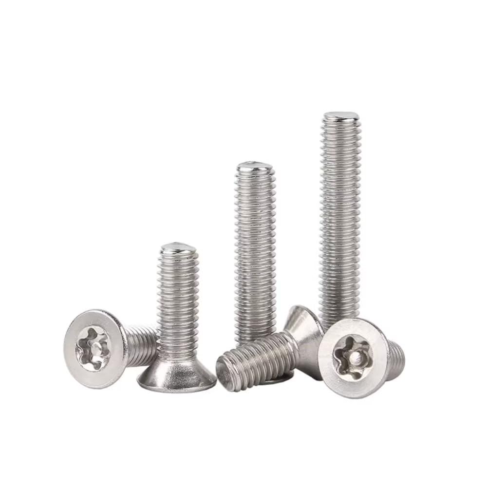 SYDARSYN Torx Flat Head Machine Screw 304 Stainless Steel Hex Socket Security Screws Bolts with Core M4x30mm (20 pcs)