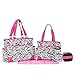 SoHo Pink Zebra Diaper Bag Tote Purse 6Pc Set