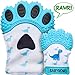 BabyNoms Teething Mitten | The Original Paw Safe Silicone Toys or Ring Provides Self-Soothing Relief Dino Blue Teether