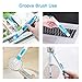 IKU Telescopic Long Window Cleaner Kit Glass Squeegee Cleaning Tool (57 inches) with 180° Squeegee Head, Extension Pole, Microfiber Cloths (2), Groove Brush, for Windows/Shower/Car/Mirror (Blue)