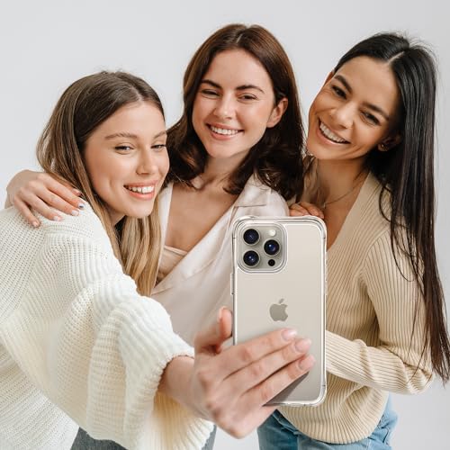 Mkeke for iPhone 15 Pro Case Clear, [Not Yellowing] [Military Grade Protection] Slim Shockproof Phone Cases for iPhone 15 Pro 2023