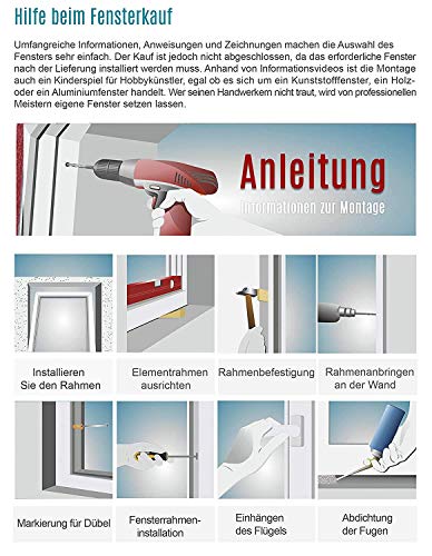 Alle Grössen Festverglasung Kunststoff Fenster - Kellerfenster BxH: 45 x 70 cm weiß fenster- Doppelverglasung Fenster… – Bild 7