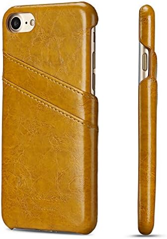 Protective Back Cases PU Leather Cover Anti Fall With Card Holder For Iphone7 4.7 inch Yellow