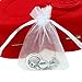 Akstore 100Pcs 2.7x3.5 inch Sheer Drawstring Organza Jewelry Pouches Wedding Party Christmas Favor Gift Bags (White)