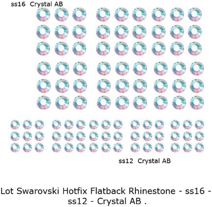 Wholesale Lot 288 pcs Mix ss16 - ss12 #2038 Swarovski Crystal HOTFIX Flatback Rhinestone Xilion Rose. CRYSTAL AB
