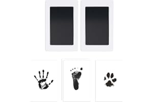 Tubuui 2-Pack Baby Footprint Kits,Inkless Hand and Footprint Kit,Clean Touch Baby Handprints and Footprints Kits,No Mess Ink Pad for Baby Hand and Footprints,Baby Shower Gifts for New Moms