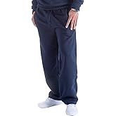 LeeHanTon Mens Fleece Sweatpants Open Bottom Basic Running Joggers Wide Leg Casual Loose Fit Athletic Pants with Pockets