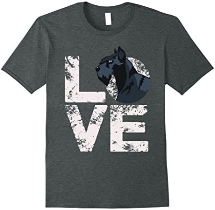 Mens Love Schnauzers Dog Funny T-shirt Large Dark Heather