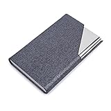 Professional Leather Stainless Steel Business Card Holder Name Card Case with Magnetic Shut,Credit Card Holder Wallets for Women & Men,Hold 25 Cards