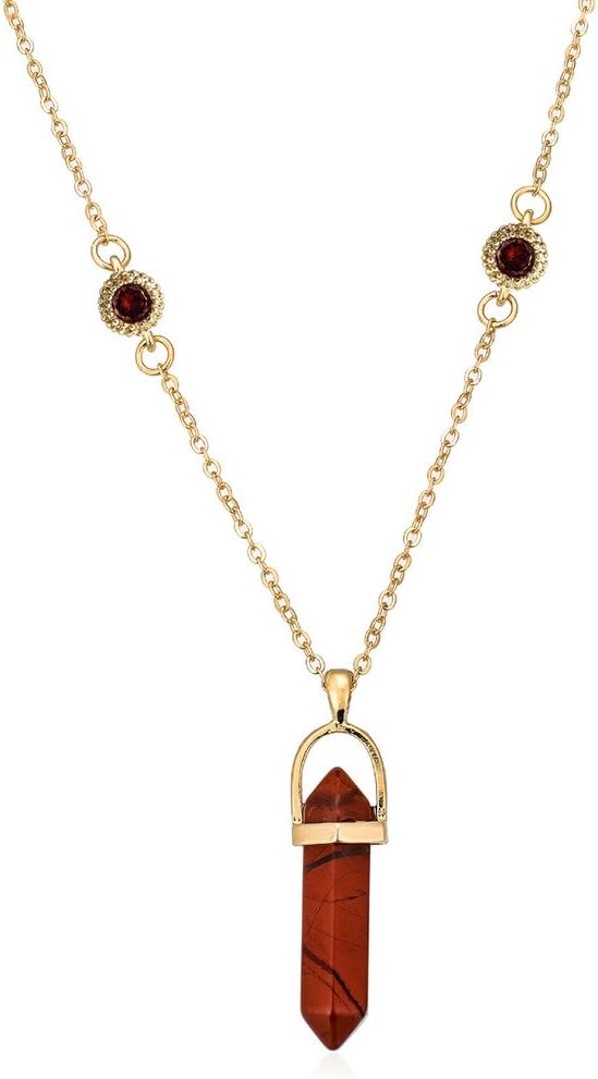 Women Natural Stone Healing Point Reiki Chakra Cut Handmade Necklace