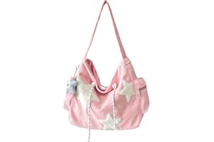 KAMEILONG Star Crossbody Bag Women Corduroy Tote Bag Aesthetic Messenger Bag Cute Shoulder Bag Y2K Hobo Bag