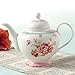 Jusalpha Royal Floral Fine China Rose Vintage Teapot (A)