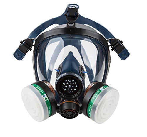 Induschoice Organic Vapor Full Face Respirator Mask NBC Protection For Industrial Use, Chemical Handling, Painting, Welding, Prepping(Respirator +1 Pairs Cartridge) - Thumbnail 7
