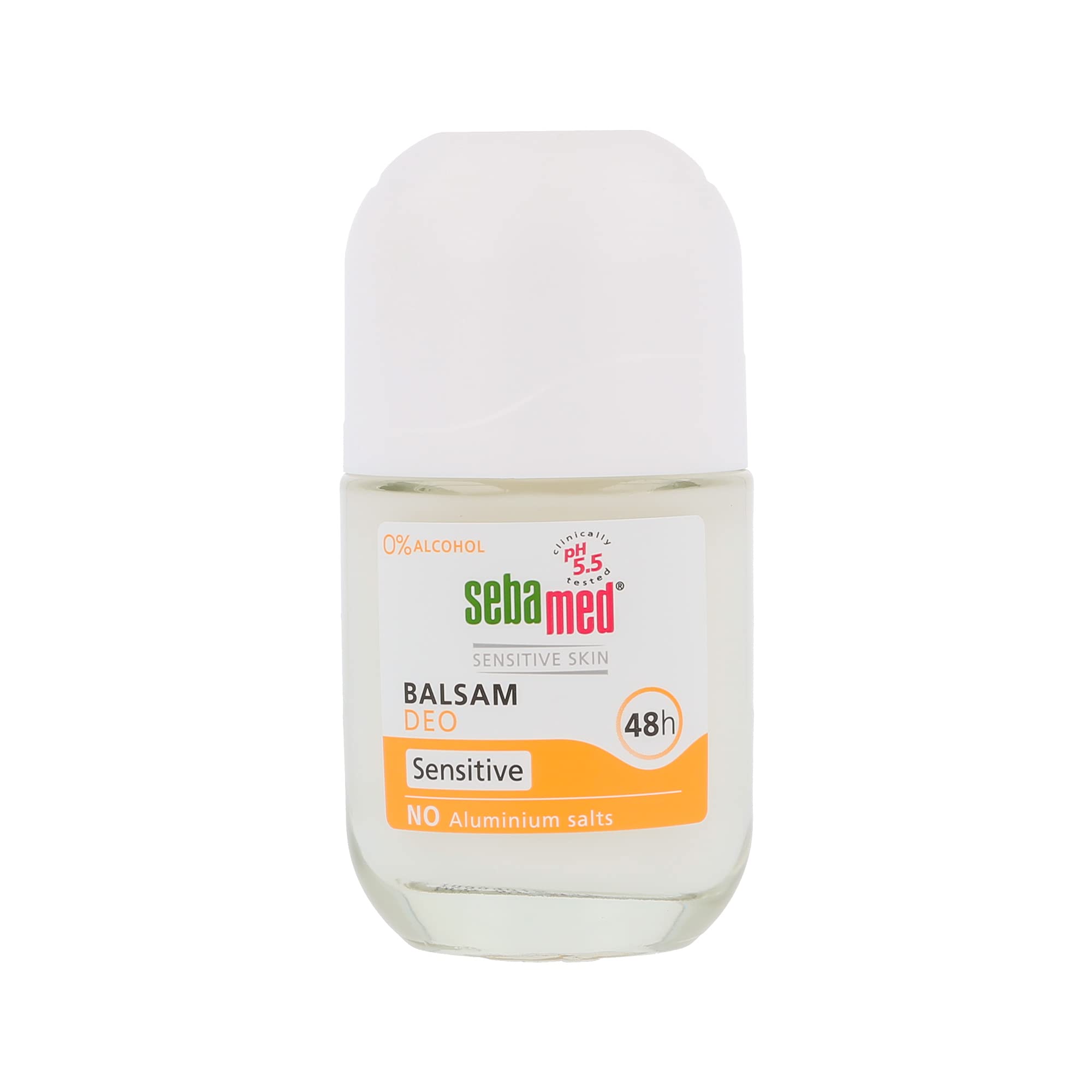 Sebmed Balsam Sensitive Roll-On Deodorant without Aluminium Salts, 50 ml, Binds Odours, Inhibits Odour-causing Bacteria and Nourishes the Skin