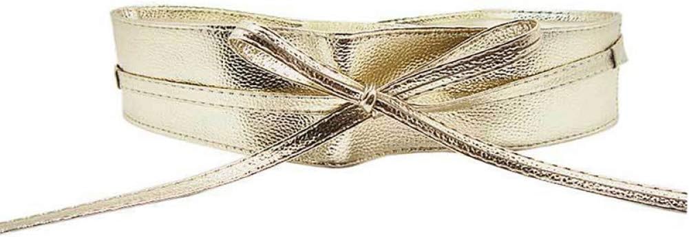 DYCHUN Ladies Dress Belt Womens Soft Leather Wide Self Tie Wrap Around Obi Waist Band Boho Dress Belt