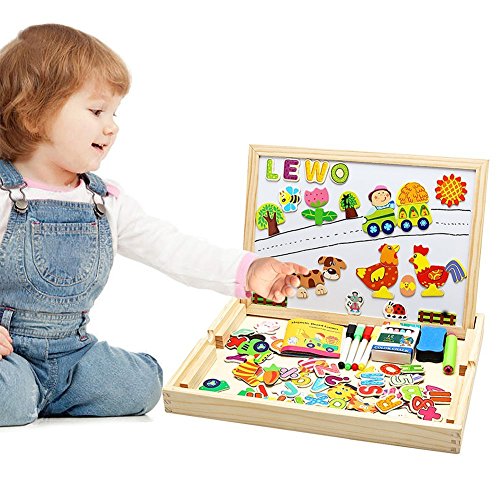 Lewo Wooden Large Educational Toys Letters Numbers Animals