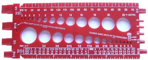 StainlessTown Nut Bolt Thread Gauge RED by Stainless Town