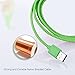 iSeeker Bundle of 3 Durable 6.6ft/2m Nylon Braided Tangle-Free Micro USB Cable for Android, Samsung, HTC, Motorola, Nokia and More(Green)