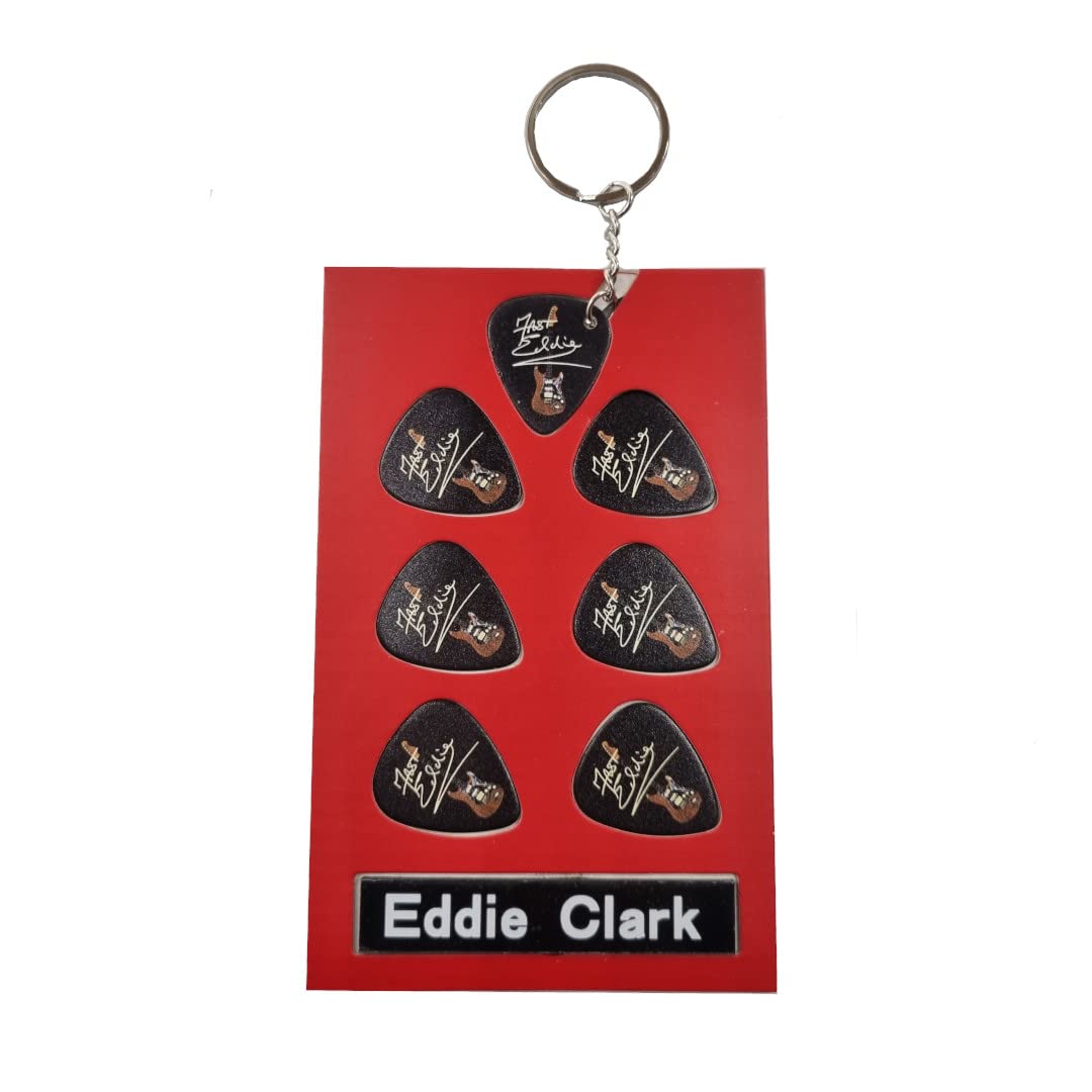 Eddie Clark Guitar Plectrum Gift Set | 6 Artist Plectrums | 1 Artist Keyring