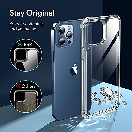 ESR Air Armor Compatible with iPhone 12 Case/Compatible with iPhone 12 Pro Case [Military-Grade Drop Protection] [Shock-Absorbing Corners] [Anti-Yellowing Hard Back] [Scratch Resistant] 6.1", Clear