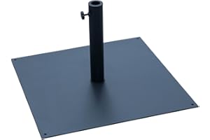 Sundale Outdoor Umbrella Stand 42 lbs Heavy Duty Square Steel Plate Stand Patio Umbrella Base, Black