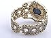 Alilang Womens Vintage Inspired Golden Tone Rhinestone Purple Victorian Cameo Lady Queen Princess Cuff Bangle Bracelet