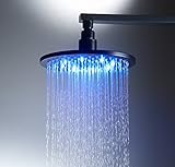 Aquafaucet Stainless Steel 8 Inch Round LED Rain Shower Head Without shower Arm, Oil Rubbed Bronze