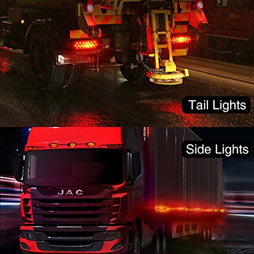 image for Audew 2Pcs 6-inch Oval 22-LED Trailer Tail Lights, Red Brakes/Marker L